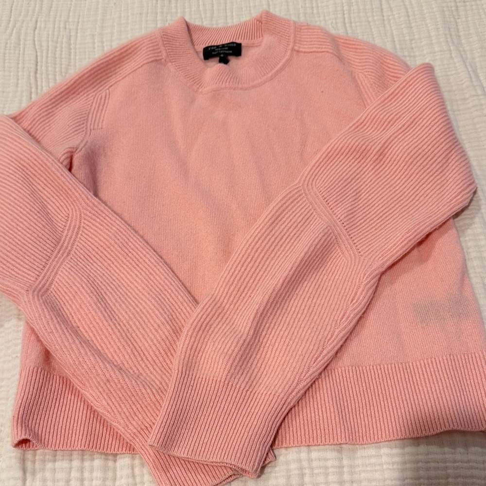rag & bone Pink Crew Neck Cashmere Sweater